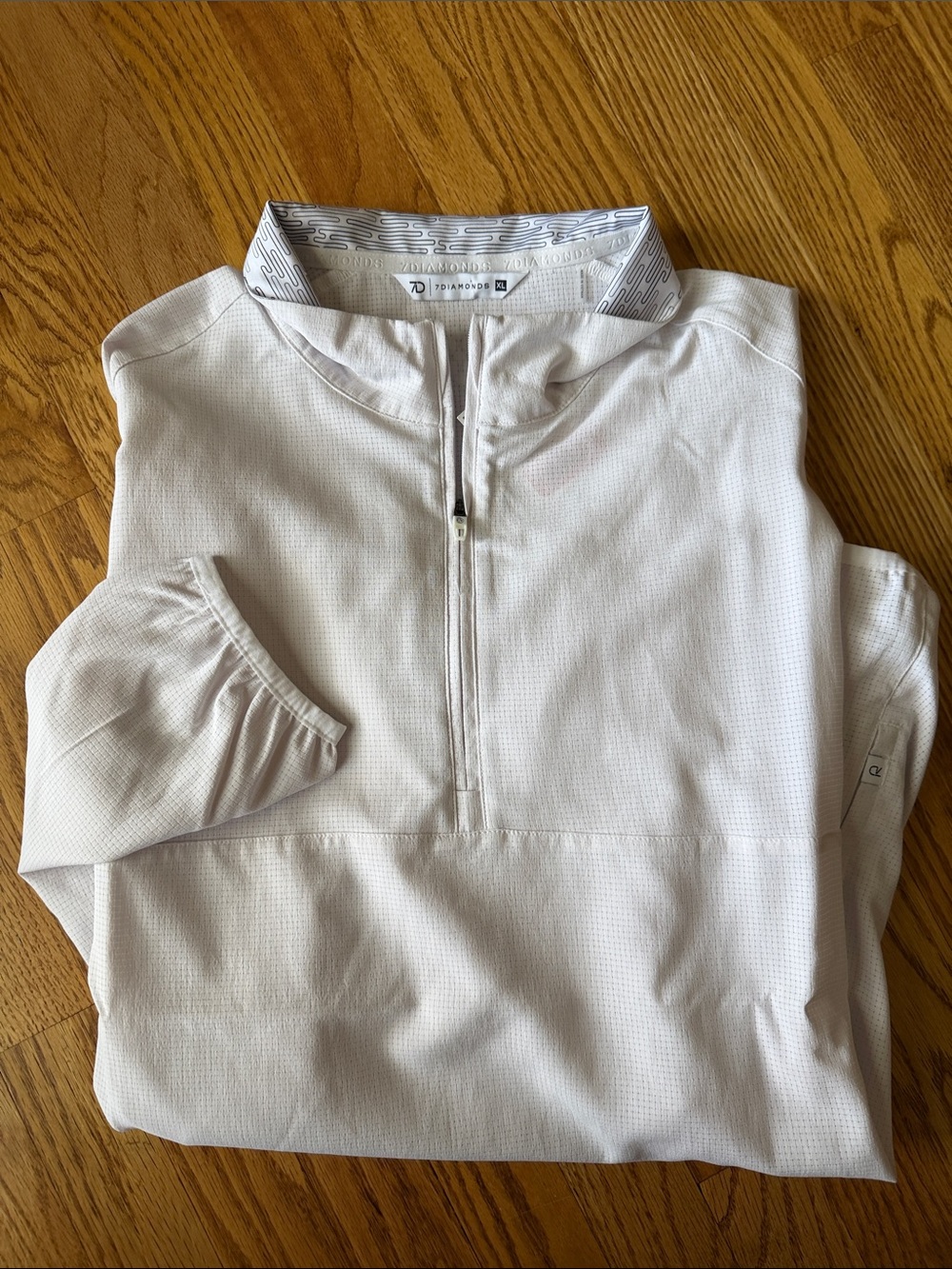 NWT! 7 Diamonds Brand Men’s White Half-Zip Performance Pullover XL